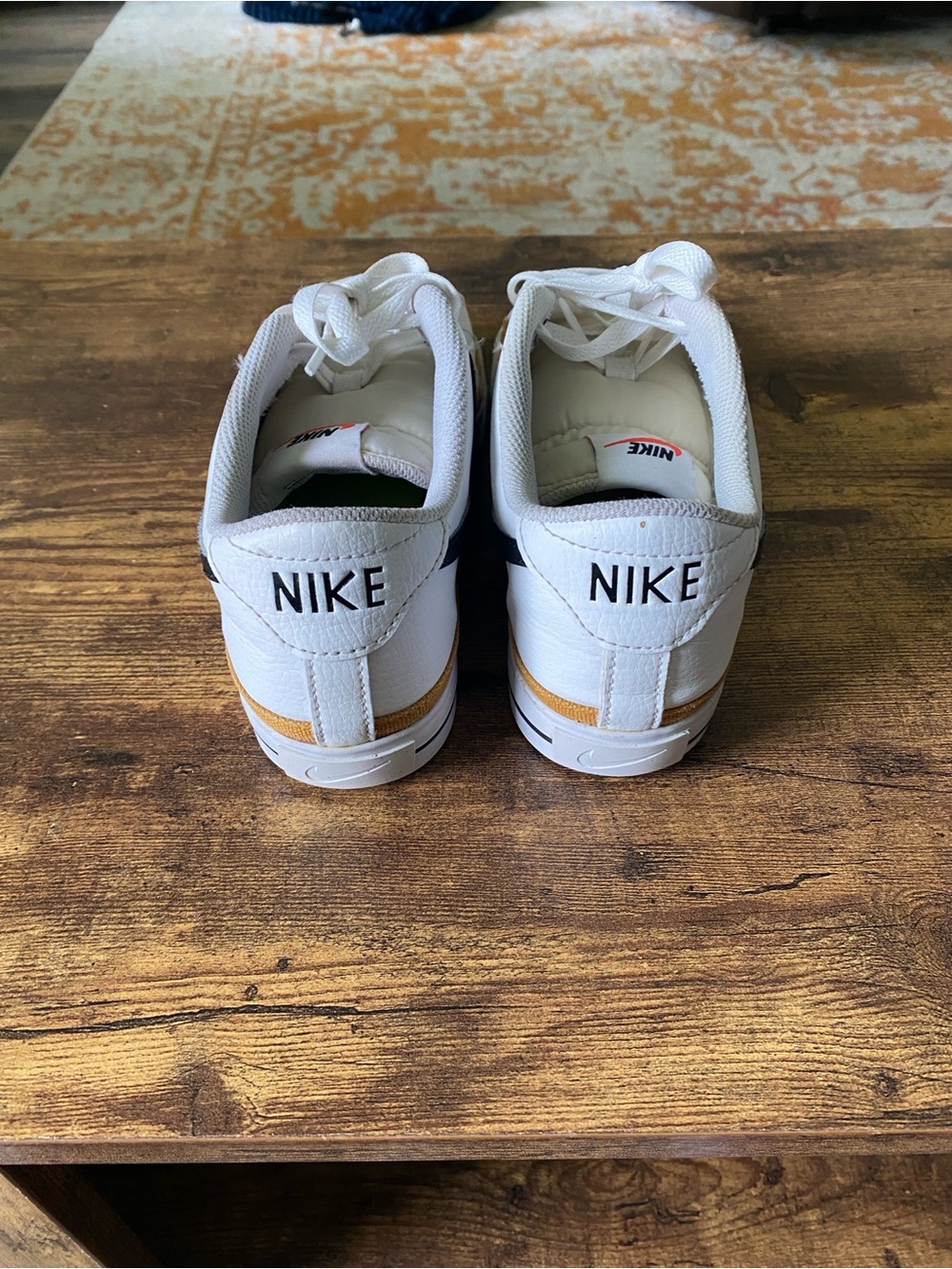 Women’s Nike Court Legacy Sneakers – White/Black/Mustard – Size 9.5 - Picture 5 of 9